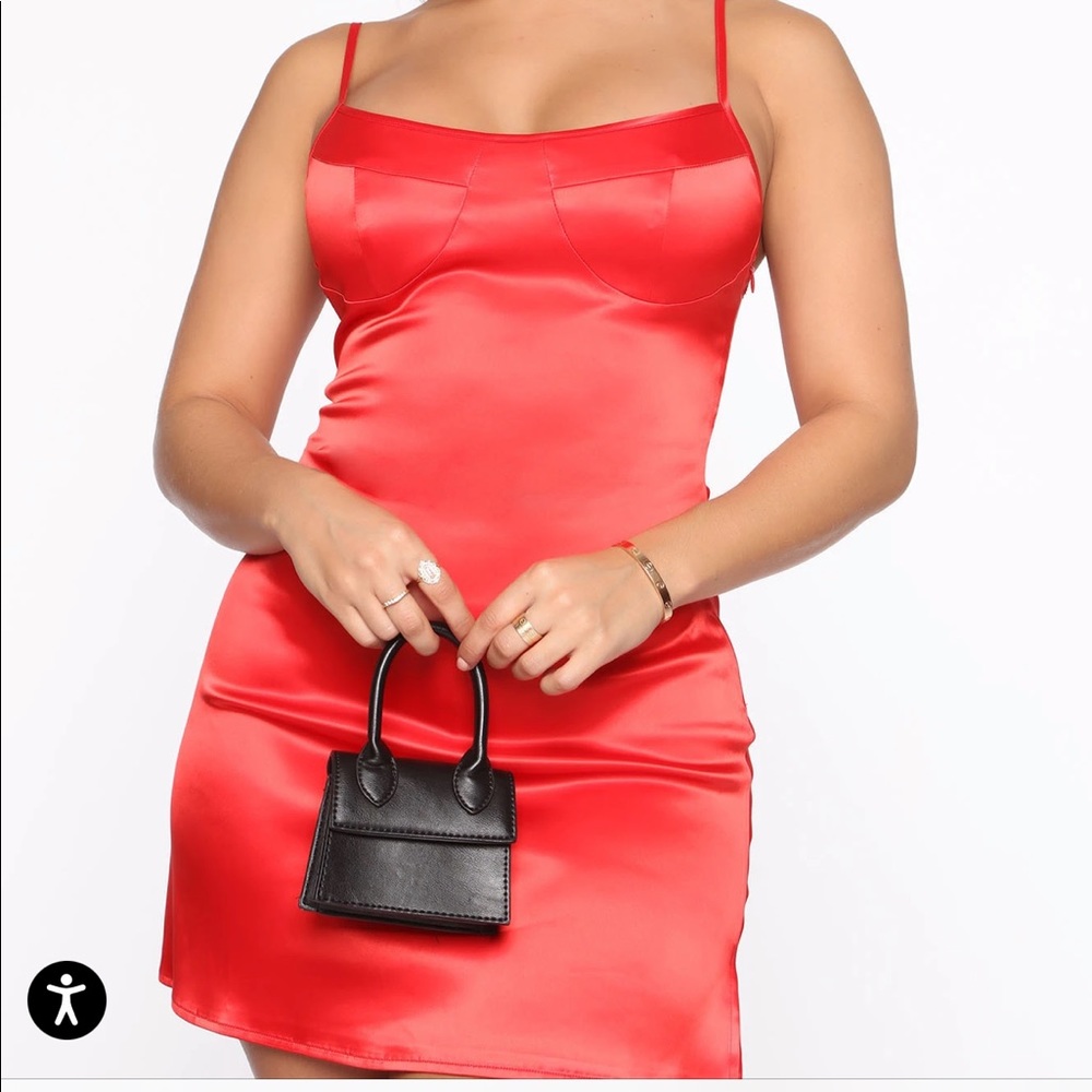 Fashion Nova Red Satin mini dress